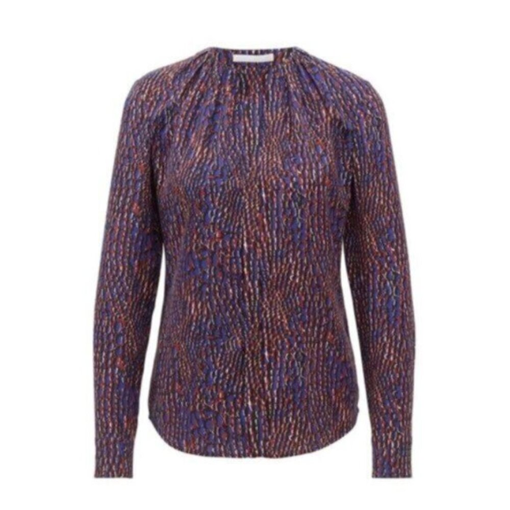 BOSS Crocodile-print Women's Silk Blouse Size EU 34